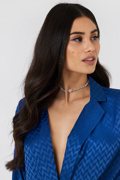 Shop Tranloev Twined Suede And Chain Choker - Silver