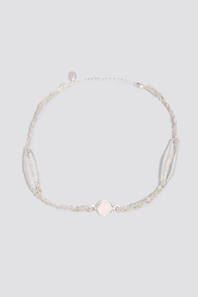 Shop Tranloev Twined Suede And Chain Choker - Silver