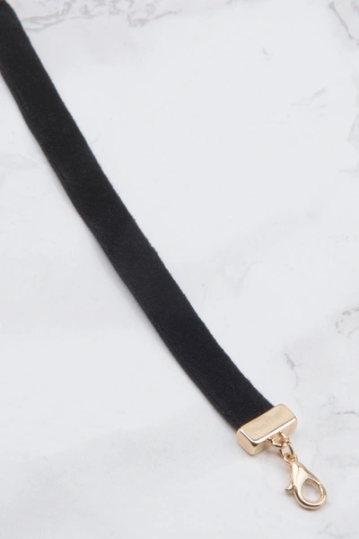 Shop Tranloev Stone Detail Velvet Choker - Black