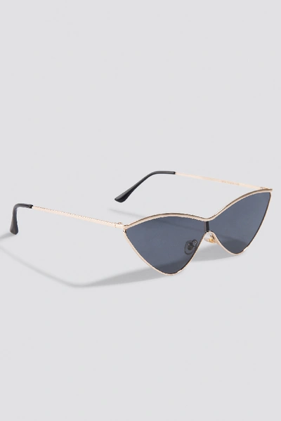 Shop Na-kd Metal Cateye Sunglasses - Black In Black/gold