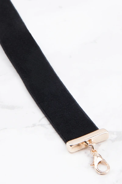 Shop Tranloev Stone Detailed Velvet Choker - Black