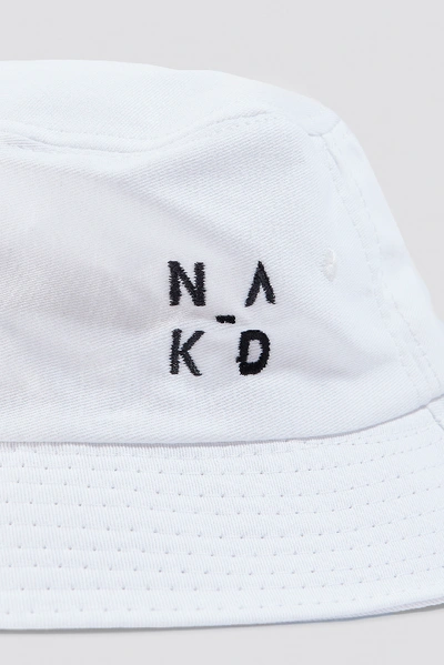Shop Na-kd Logo Bucket Hat - White