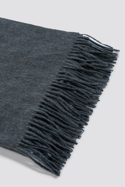 Shop Na-kd Wool Blend Scarf - Grey In Dark Grey