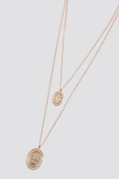Shop Na-kd Double Oval Coin Necklace Gold