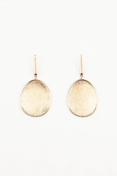 Shop Tranloev Hanging Oval Pleating Earrings Gold
