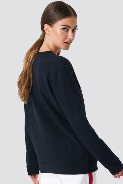 Shop Calvin Klein Core Monogram Logo Sweatshirt Black In Ck Black