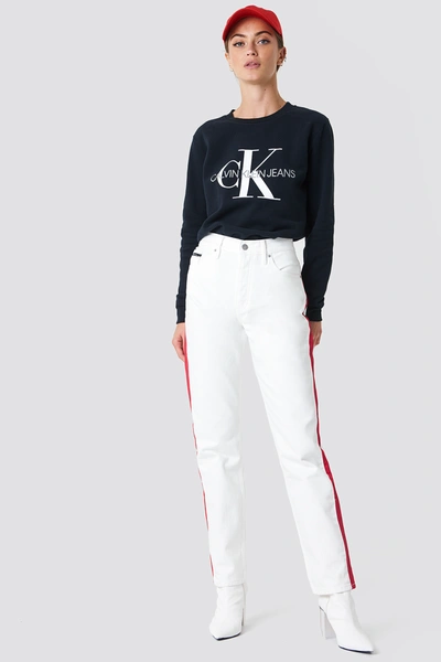 Shop Calvin Klein Core Monogram Logo Sweatshirt Black In Ck Black