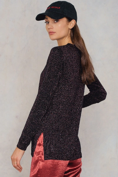 Shop Samsoe & Samsoe Maddie Sweater - Purple In Pink Glitter