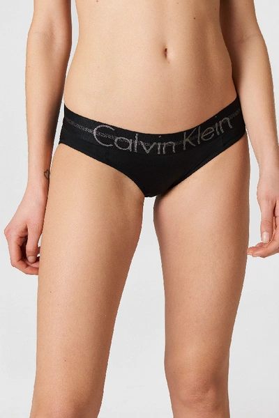 Shop Calvin Klein Logo Bikini Black