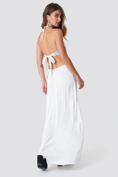 Shop Galore X Na-kd Halterneck Cut Out Maxi Dress - White In Virgin