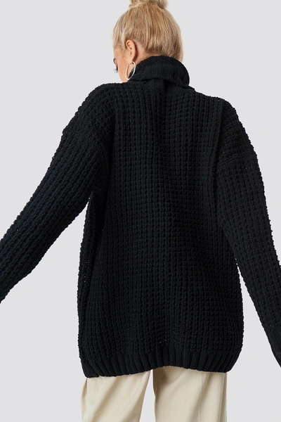 Shop Na-kd Chunky Oversized Knitted Sweater - Black