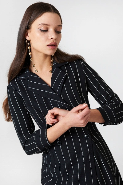 Shop Trendyol Stripe Asymmetrical Dress - Black