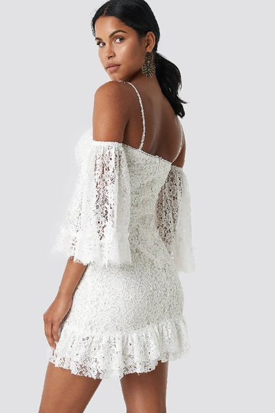 Shop Trendyol Ruffle Bottom Lace Dress - White