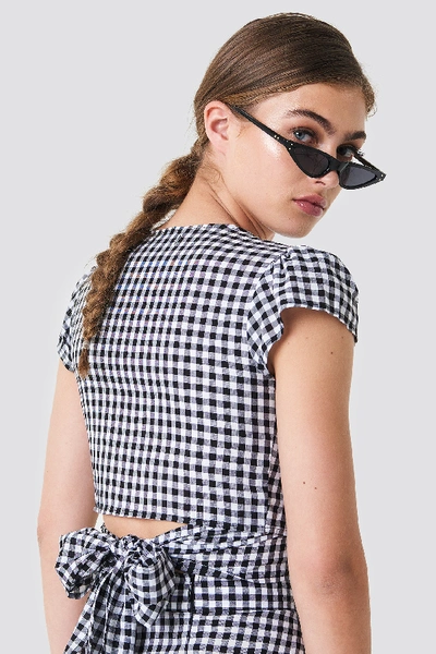 Shop Flynn Skye That's A Wrap Crop Top - Black, White, Multicolor In Black,white,multicolor