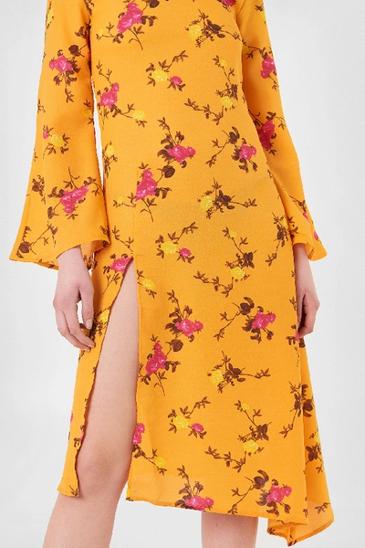 Shop Na-kd High Slit Asymmetric Midi Dress - Multicolor In Orange Floral