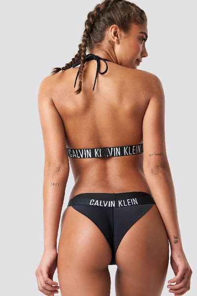 Shop Calvin Klein Fixed Triangle-rp Logo Top Black In Pvh Black