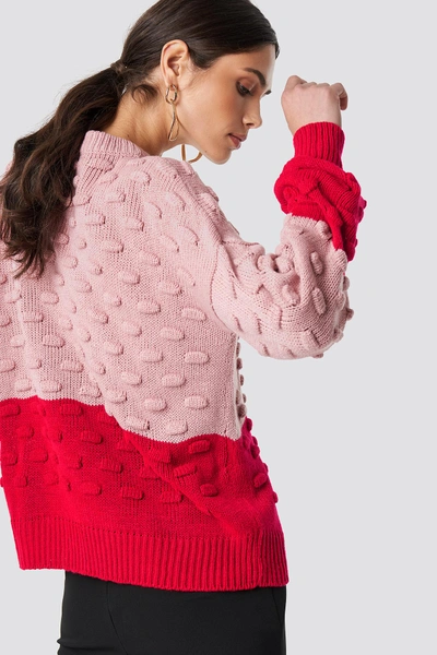 Shop Na-kd Bubble Stitch Knitted Sweater - Pink