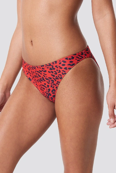 Gestuz Red Leopard Triangle Tie Bikini Top - Red | ModeSens