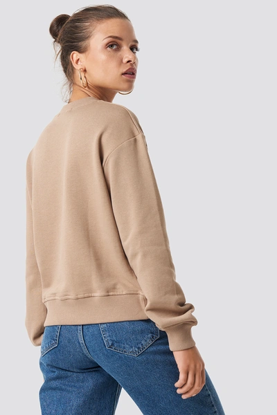 Shop Na-kd Basic Sweater Beige In Mauve