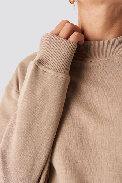 Shop Na-kd Basic Sweater Beige In Mauve