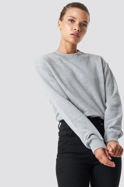Shop Na-kd Basic Sweater Grey In Grey Mel