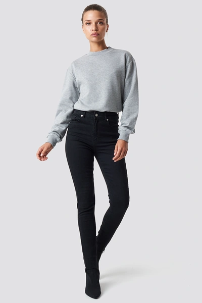 Shop Na-kd Basic Sweater Grey In Grey Mel