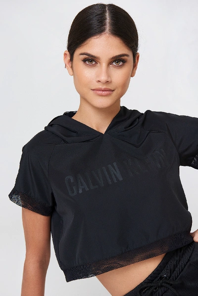 Shop Calvin Klein Beach Cropped Hoodie - Black