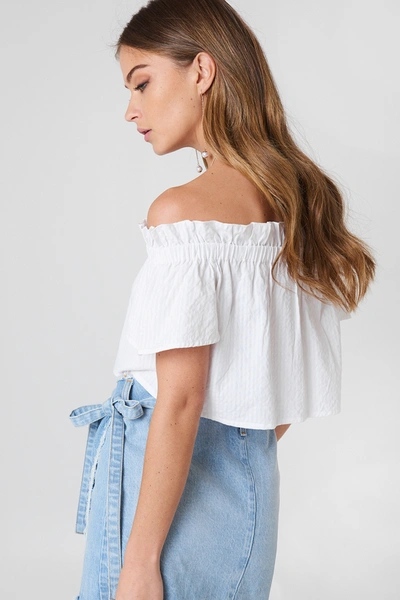 Shop Na-kd Off Shoulder Short Sleeve Top - White