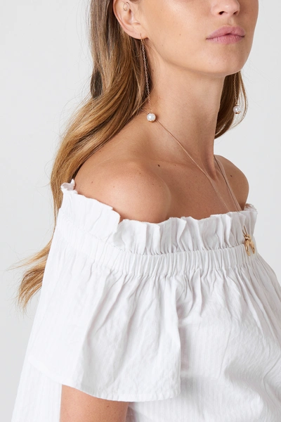 Shop Na-kd Off Shoulder Short Sleeve Top - White