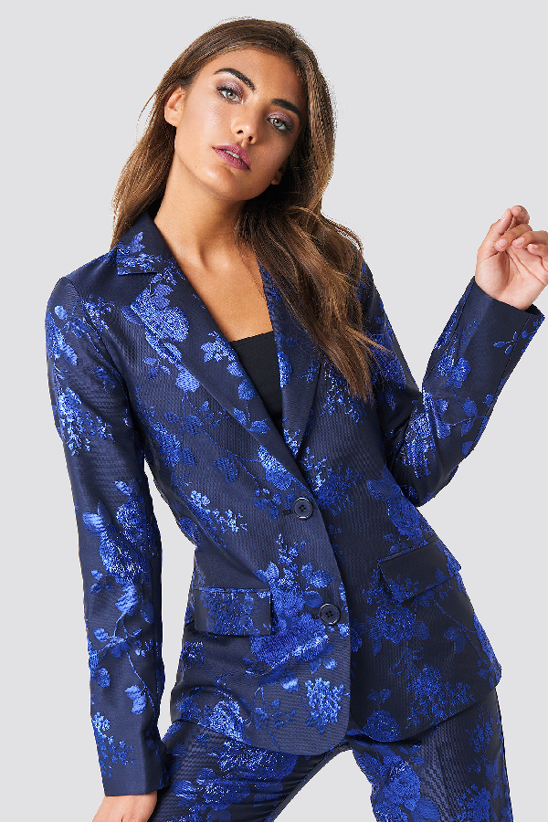 NaKd Jacquard Blazer Blue In Cobalt ModeSens