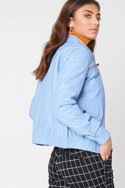 Shop 2ndday Calli Leather Jacket - Blue