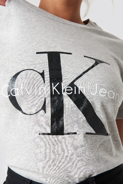 Shop Calvin Klein Shrunken Tee - Grey