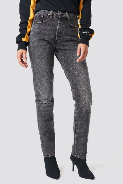 Shop Levi's 501 Skinny Jeans Grey In Coal Black