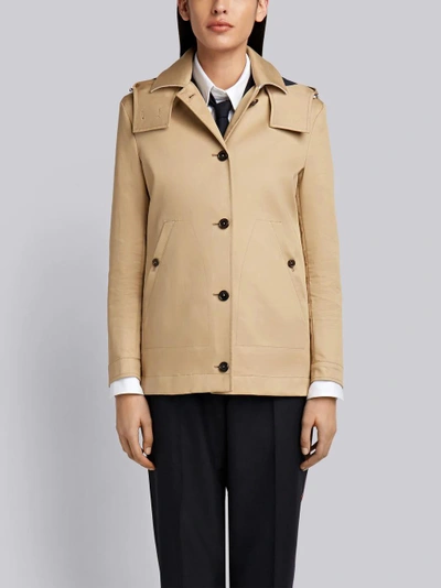 Shop Thom Browne Low-slung Pleated Mackintosh Overcoat In Neutrals