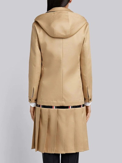 Shop Thom Browne Low-slung Pleated Mackintosh Overcoat In Neutrals