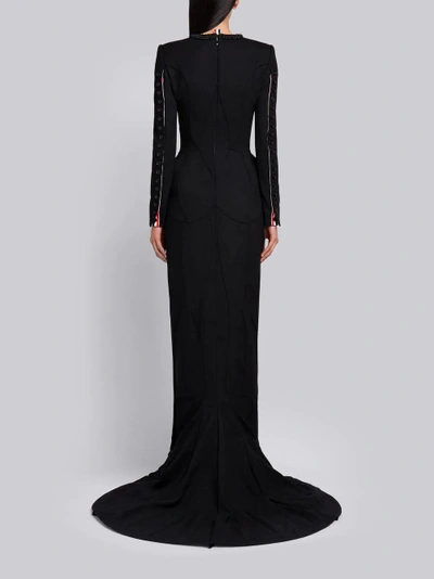 Shop Thom Browne Wool Crepe Anatomical Hip Pad Dress In Black