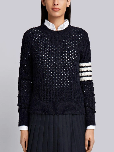 Shop Thom Browne Crew-neck Pullover In Blue