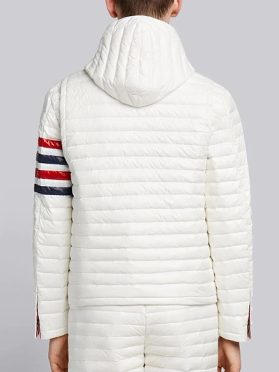 Shop Thom Browne 4-bar Quilted Down Satin Tech Jacket In White