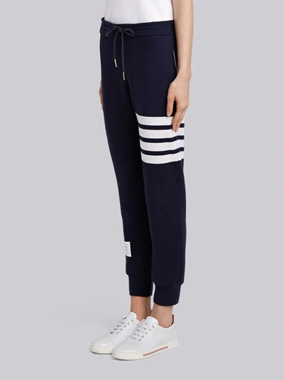 Shop Thom Browne Double-faced Cashmere Sweatpants In Blue