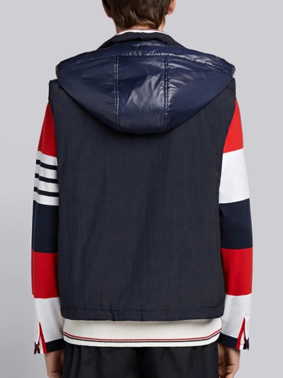 Shop Thom Browne Solid Enshuku Nylon Down-filled Tech Vest In Blue