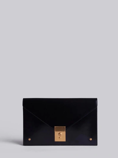 Shop Thom Browne Calfskin Folder Clutch In Black