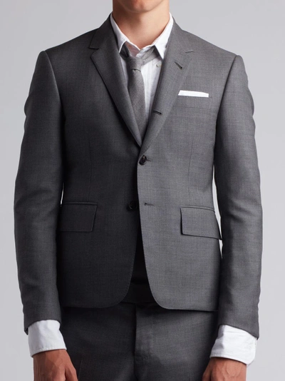 Shop Thom Browne Classic Plain Weave Suit In Super 120s Wool In Grey