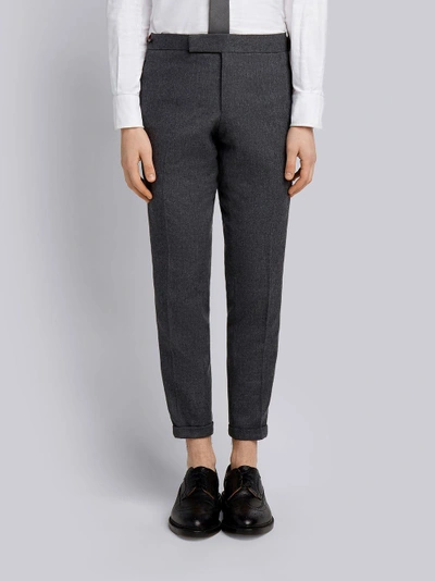 Shop Thom Browne Seamed Elastic Stripe Skinny Wool Trouser In Grey