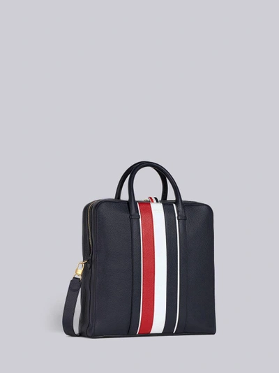 Shop Thom Browne Vertical Stripe Deerskin Day Tote In Blue