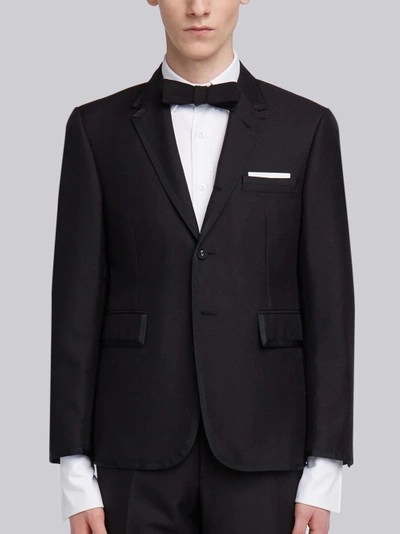Shop Thom Browne Grosgrain Tipping Tuxedo With Bow Tie In Black