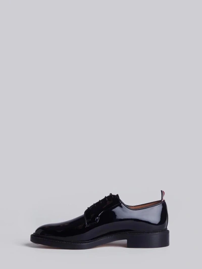 Shop Thom Browne Classic Blucher In Black Patent Leather