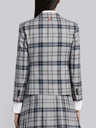 Shop Thom Browne Tartan Wool Sport Coat In Grey