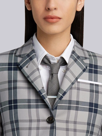 Shop Thom Browne Tartan Wool Sport Coat In Grey