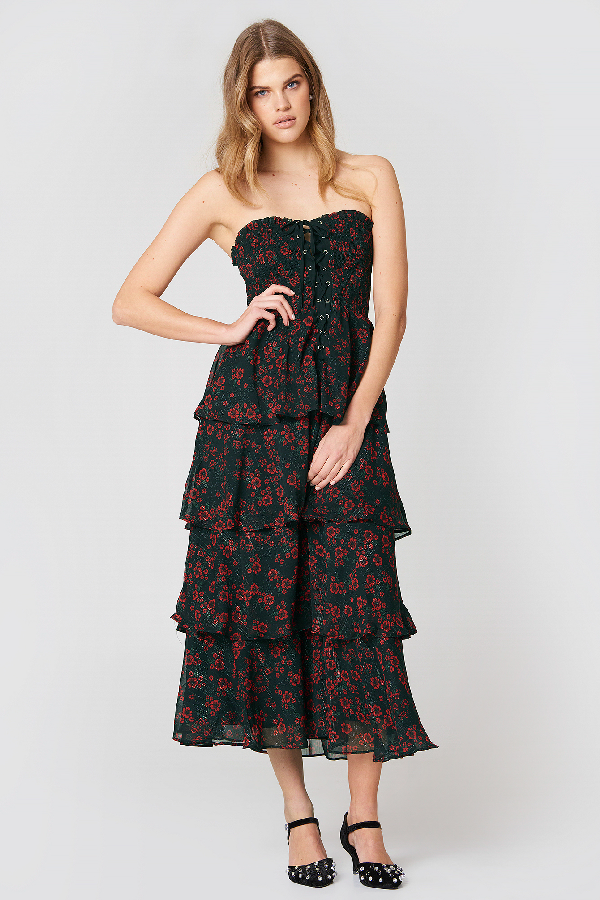 endless rose front tie maxi dress