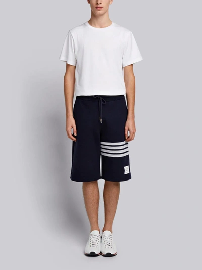 Shop Thom Browne 4-bar Cashmere Shell Sweatshort In Blue